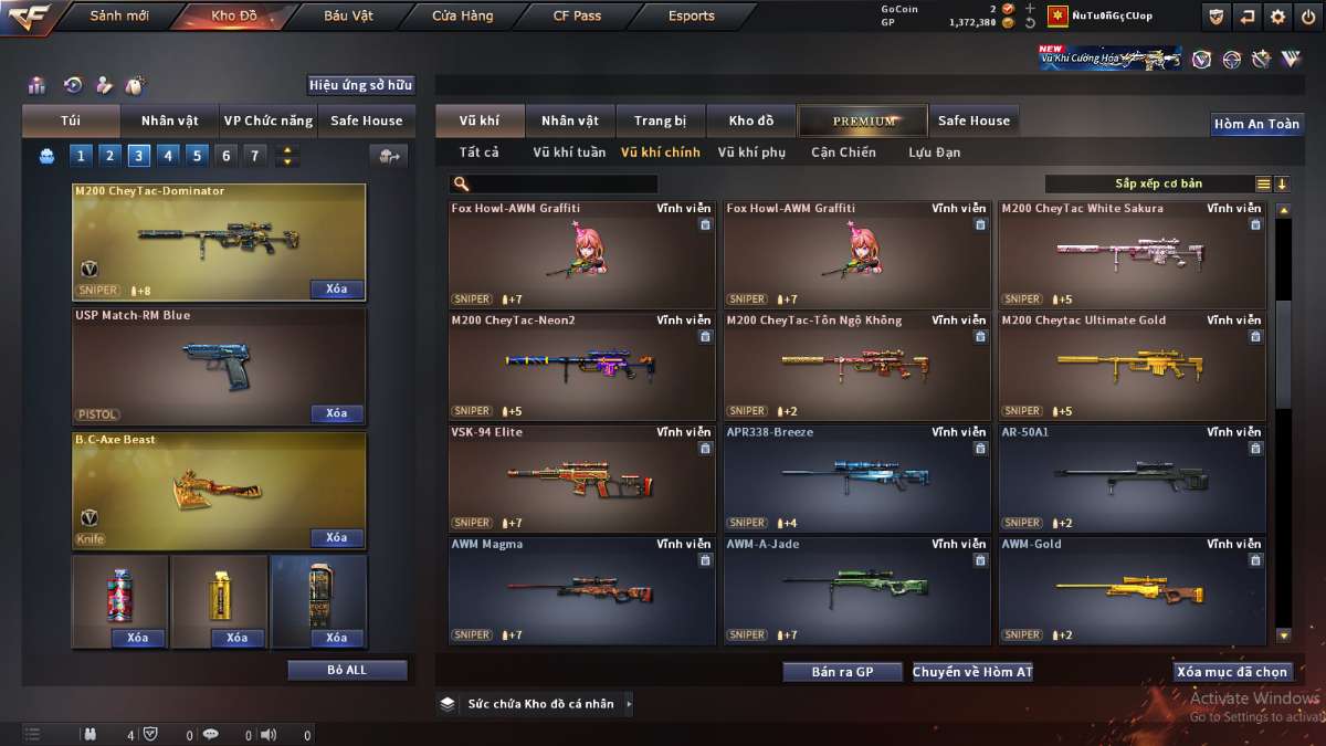 shop acc cf uy tin gia re